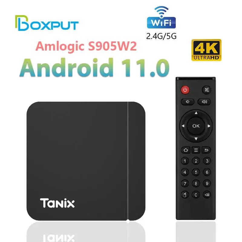 BOXPUT Tanix W2 Ʈ TV ڽ, ȵ̵ 11, Amlogic S905W2,  H.265 AV1,  , HDR 10 + ̵ ÷̾  ڽ, 2GB, 16GB